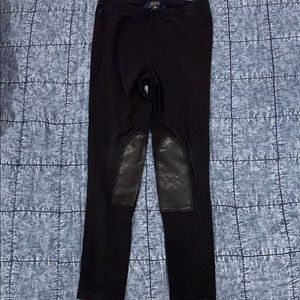 SALE black leggings with black leather